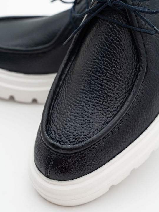 Leder Herren Oxfords Blau