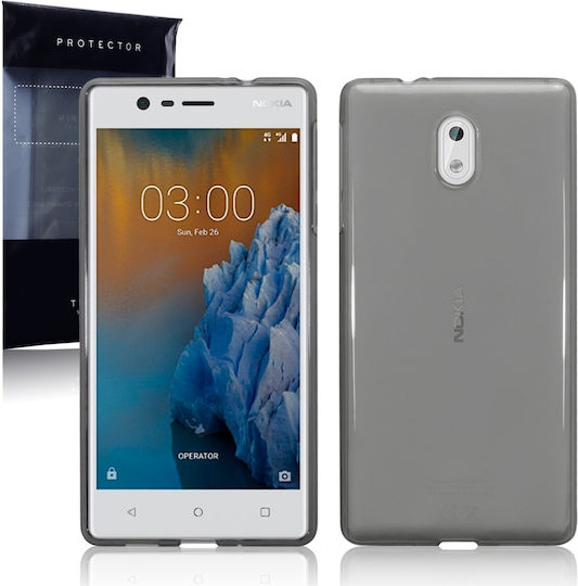 Terrapin Ημιδιάφανη Back Cover Σιλικόνης Μαύρο (Nokia 3)