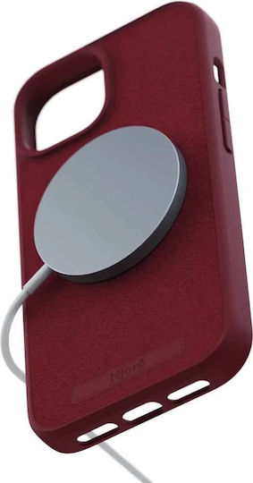 Njord Suede Back Cover Plastic 2mm Roșu (iPhone 15 Plus / 16 Plus)