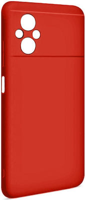 Soft Silicone Back Cover Red (Poco M5)