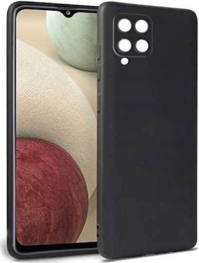 Samsung Soft Back Cover Silicone Black Velvet-Black Metal (Galaxy M12)