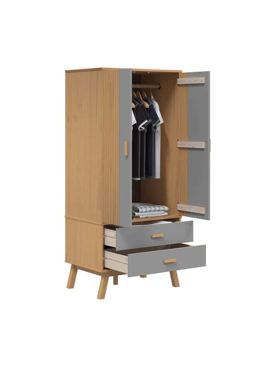 Двойна врата Гардероб Grey & Brown 76.5x53x172см