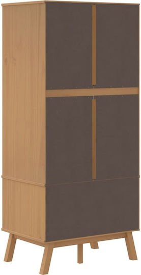 Ușă dublă Dulap de Haine Grey & Brown 76.5x53x172cm