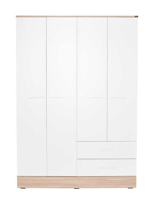 Base Τετράφυλλη Ντουλάπα Λευκό 137x52x198cm
