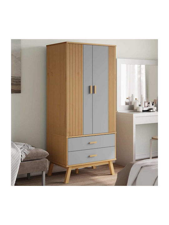 Двойна врата Гардероб Grey & Brown 76.5x53x172см