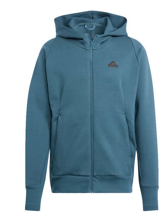 Adidas Herren Sweatshirt Jacke mit Kapuze Grün