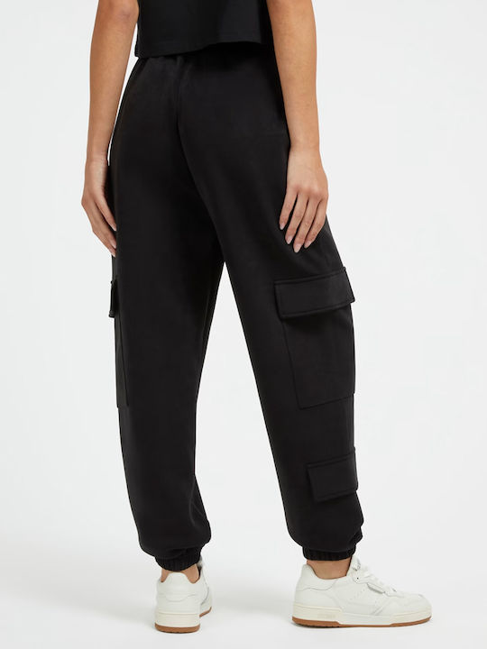 Guess Women's Fabric Cargo Trousers Black