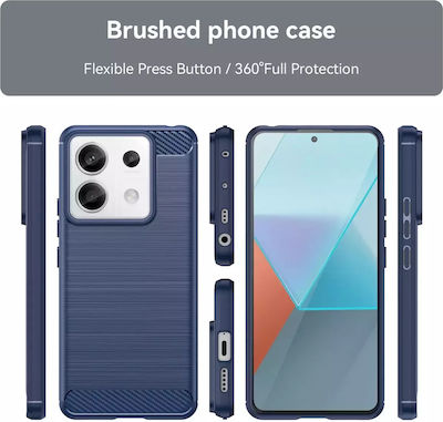 Hurtel Carbon Back Cover Silicone Durable Blue (Redmi Note 13 Pro 4G)