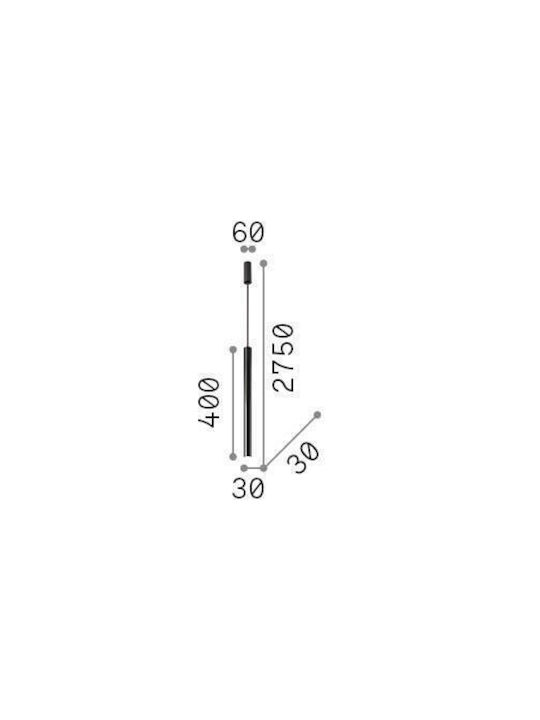 Ideal Lux Ultrathin Sp Round Κρεμαστό Φωτιστικό Μαύρο