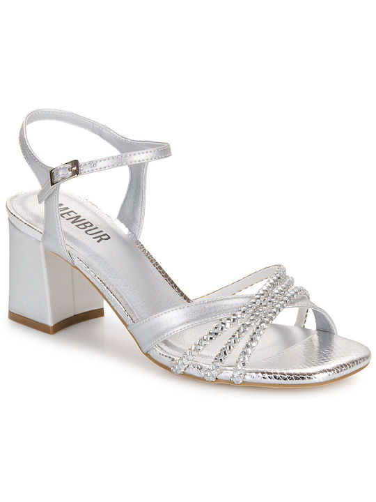 Menbur Damen Sandalen in Silber Farbe