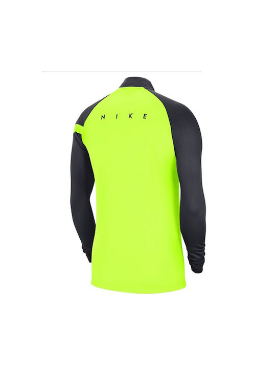 Nike Academy Dril Ανδρική Μπλούζα Dri-Fit με Φερμουάρ Μακρυμάνικη Κίτρινη