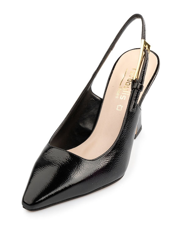 Fardoulis Leder Pumps mit Stiletto-Absatz Schwarz