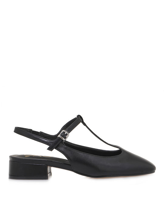 Exe Synthetic Leather Black Low Heels