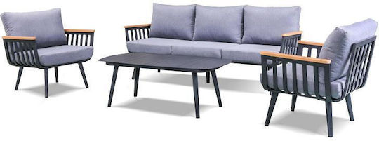 Garten- und Outdoor-Möbelsets Wohnbereich Typsatz 4 Stück Schwarz Garten- und Outdoor-Möbelsets Wohnbereich Typsatz 4 Stück Schwarz