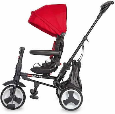 Smart Baby Coccolle Spectra Kids Tricycle with Storage Basket, Push Handle & Sunshade for 1-3 Years Red