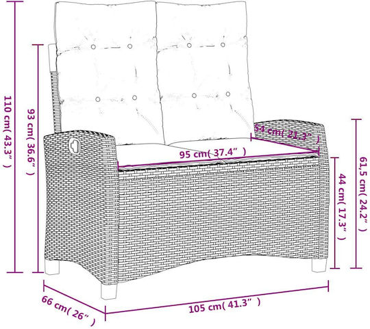 Garten- und Outdoor-Möbelsets 2 Stück Beige mit Kissen