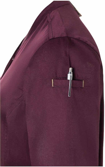 Karlowsky Haina Bucătar 100% Bumbac Femeie Burgundy cu Mânecă lungă