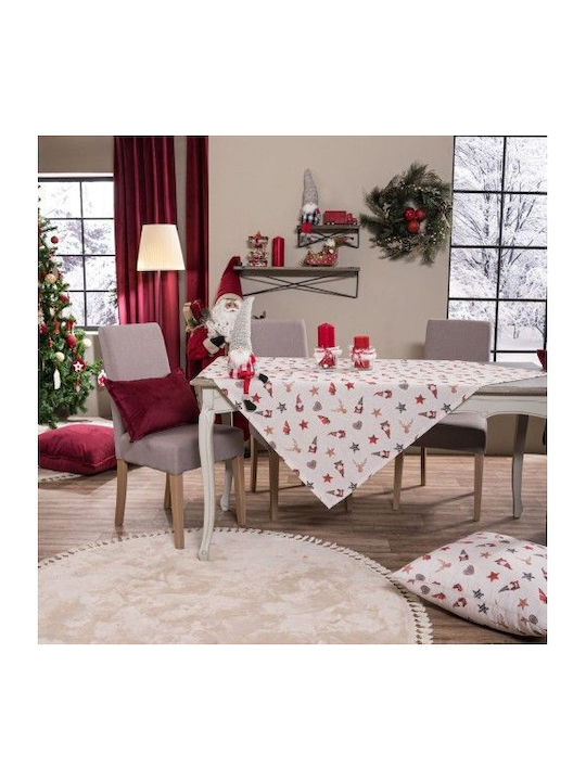 Teoran Hilden Weihnachtlich Tischtuch Stoff Weiß L220xB135cm.
