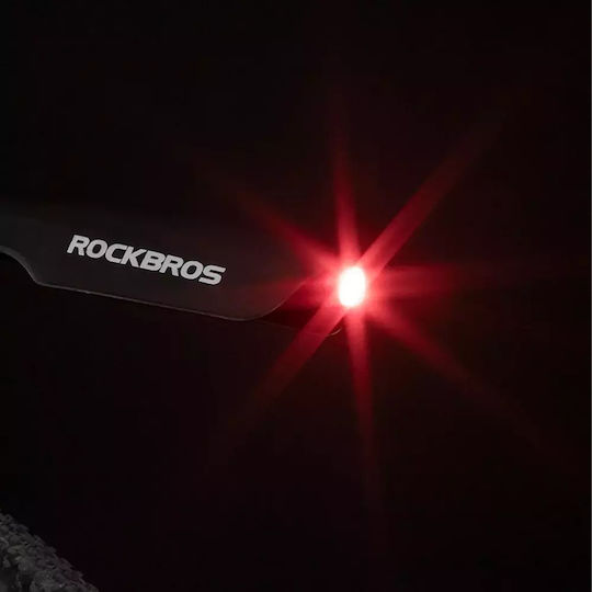 Rockbros Dnb8001 Apărătoare de noroi cu lumină roșie cu led - negru