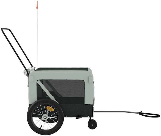 Vidaxl Bicycle Trailer for Pets Gray Black Oxford Fabric Iron
