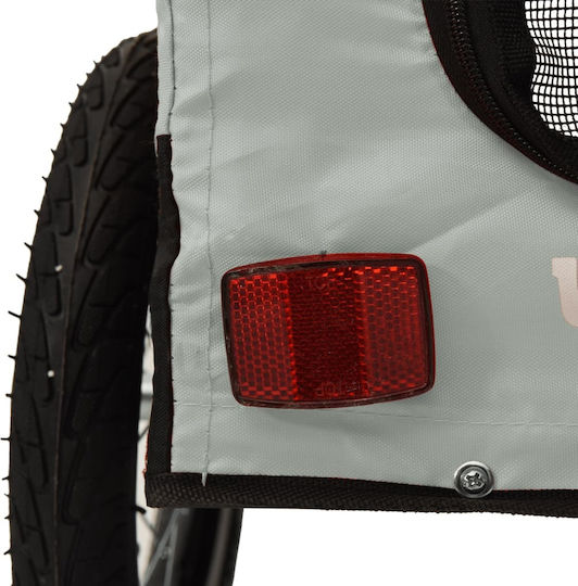 Vidaxl Bicycle Trailer for Pets Gray Black Oxford Fabric Iron