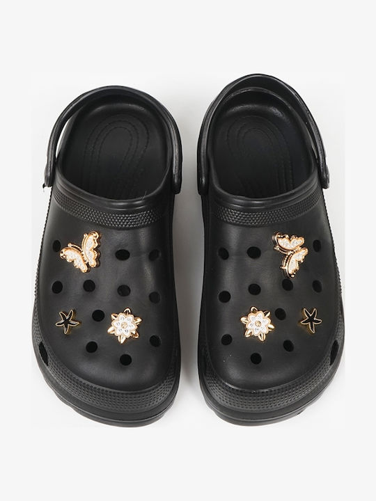 Piazza Shoes Γυναικεία Σαμπό Μαύρα