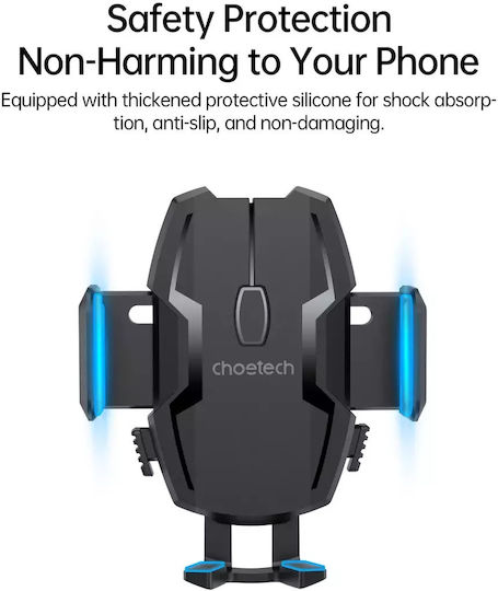 Choetech Βάση Κινητού Αυτοκινήτου με Αντιολισθητική Επιφάνεια Μαύρη