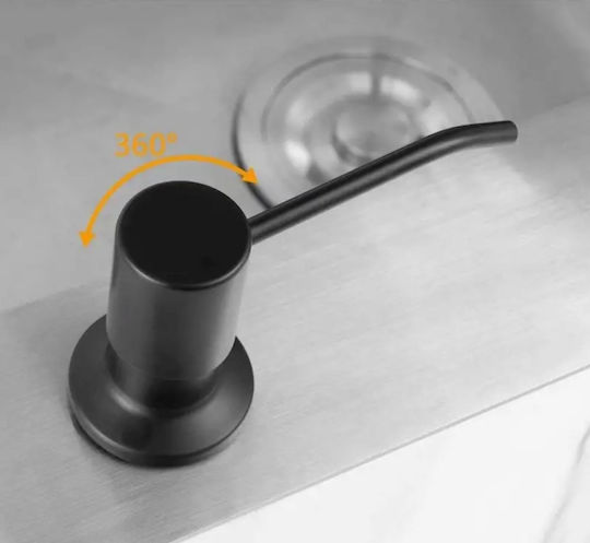 Încorporat Dispenser Bucătărie Plastic Negru 300ml