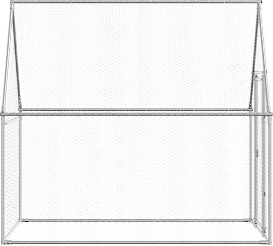 vidaXL Poultry Coop of Galvanized Steel L2 x W1.9 x H1m