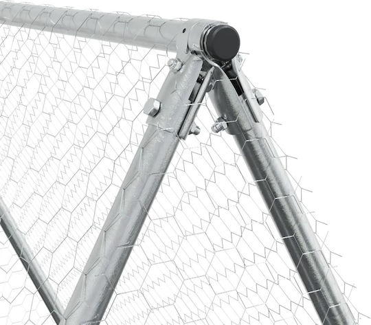 vidaXL Poultry Coop of Galvanized Steel L2 x W1.9 x H1m