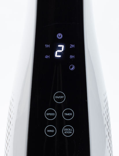 MalTec Ventilator Turm 50W mit Fernbedienung Weiß