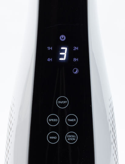MalTec Ventilator Turm 50W mit Fernbedienung Weiß