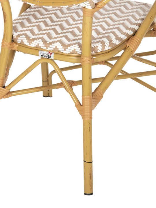 Gartenstühle Aluminium Bamboo Look Braun 55x58x95cm