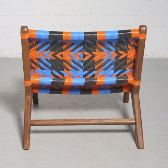 Outdoor Chair Wooden Teak Multicolored 87x70x70cm