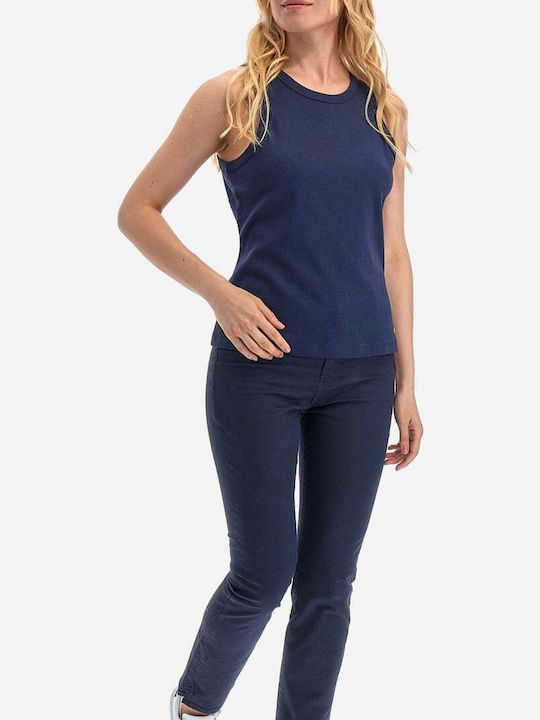 Women's Summer Cotton Sleeveless Blue Top