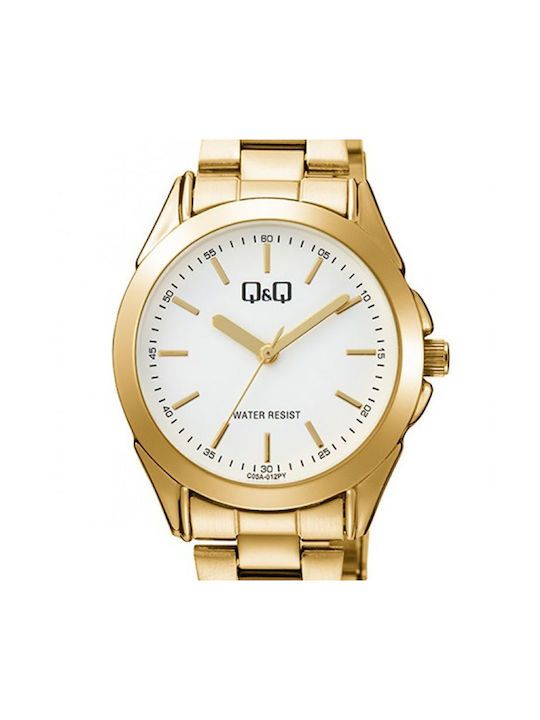 Q&Q Watch with Gold Metal Bracelet