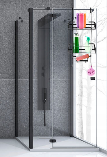 Montat pe perete Raft Baie Metal 63x14x28.5cm Neagră