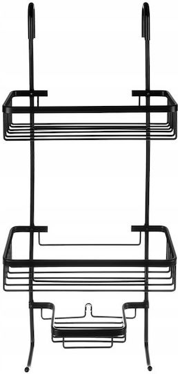 Montat pe perete Raft Baie Metal 63x14x28.5cm Neagră