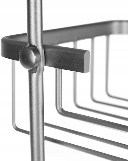 Montat pe perete Raft Baie Metal 63x14x28.5cm Gri