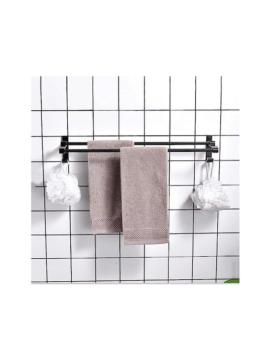 Double Wall-Mounted Bathroom Rail ​60x11cm Inox Black