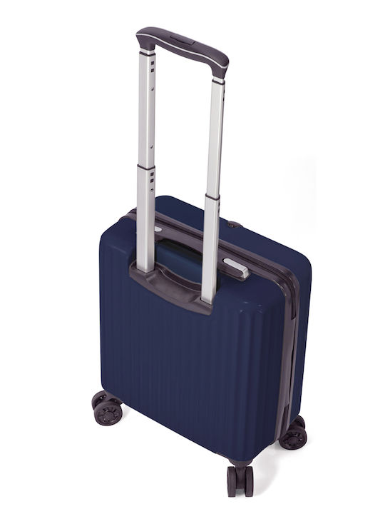 Benzi Valiză De Călătorie De Cabină Dură Albastru Închis Cu 4 Roți Înălțime 44 Cm