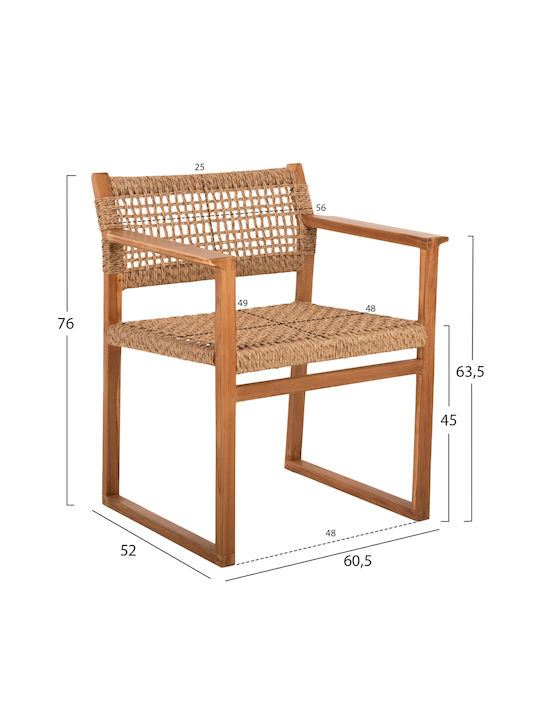 Outdoor-Sessel Hölzernes TEAK 61x53x76εκ.
