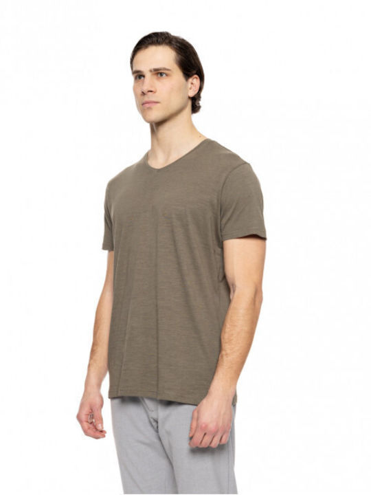 Smart Fashion Κοντομανικο V T-shirt 51-206-033 Khaki