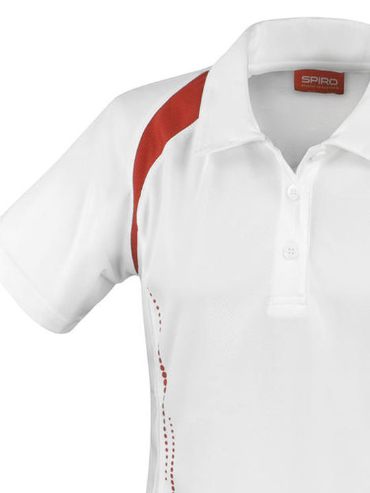 Result Spiro Team Spirit Women's Short Sleeve Promotional Blouse White/Red