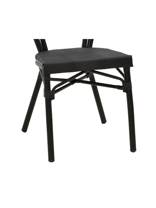 Outdoor-Stuhl Aluminium Nacia Schwarz 45x59x85εκ.