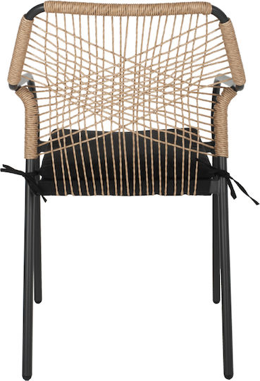 Градински Стол Алуминиев Trotter Тъмно Сив с Възглавница 55x60x85см