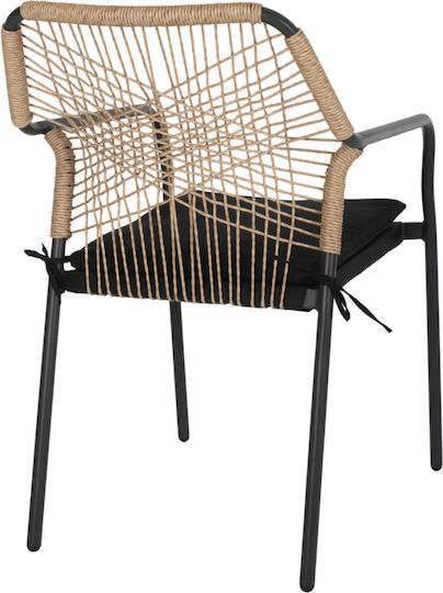 Градински Стол Алуминиев Trotter Тъмно Сив с Възглавница 55x60x85см