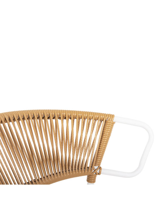 Scaun de exterior Rattan Suki Alb 54x62x80cm