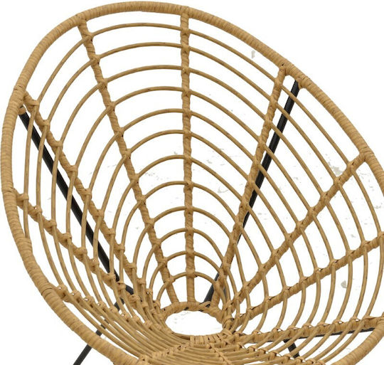 Outdoor-Sessel Rattan Naoki Natural-metal Black 78x74x84εκ.