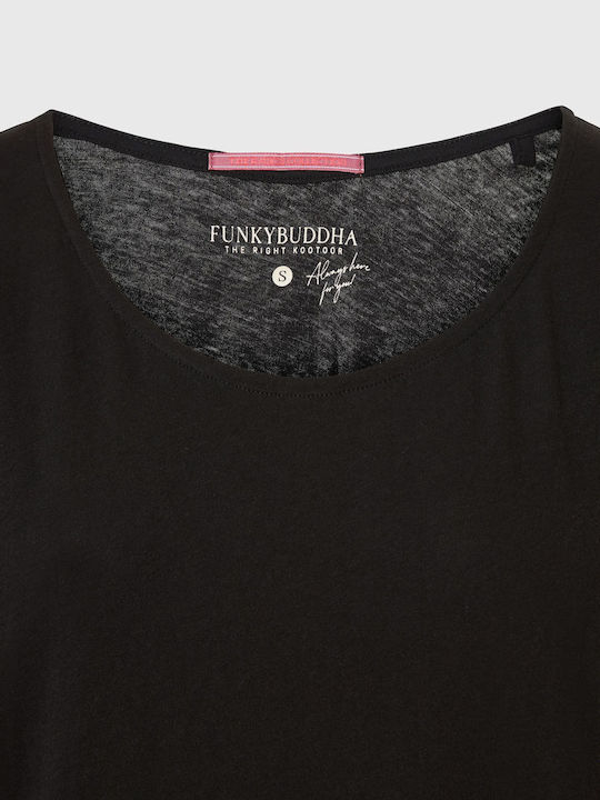 Funky Buddha Damen T-shirt Schwarz